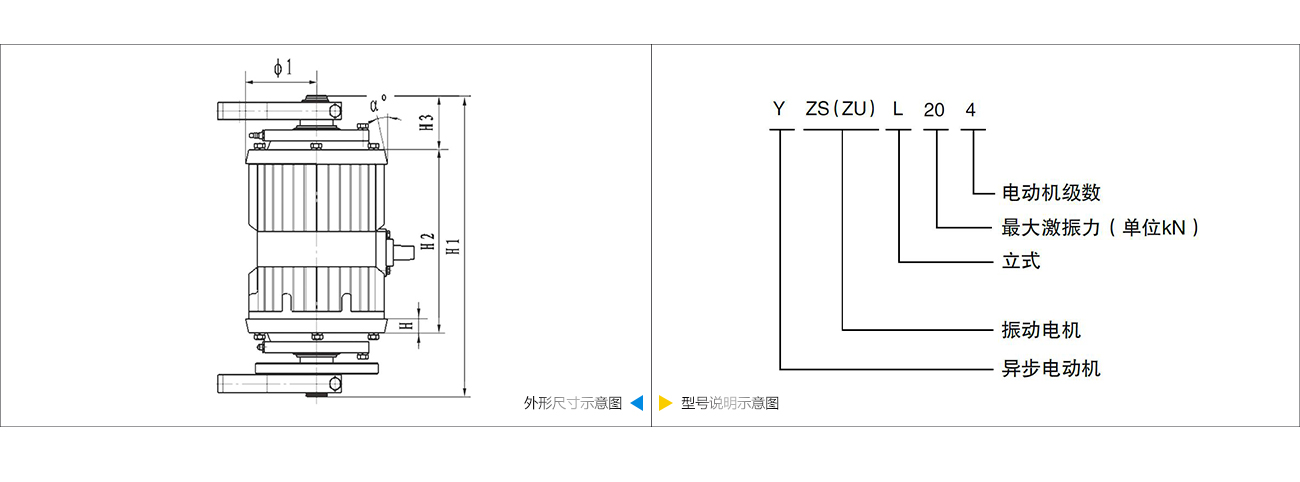 YZSL立式振動電機技術參數